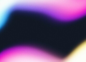 Abstract pink purple blue black glowing grainy gradient shape background, smooth pink color wave noisy shape flow backdrop design, noise texture efffect, digital grain