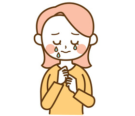 泣いている女性のイラスト