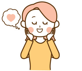 うっとりしている女性のイラスト