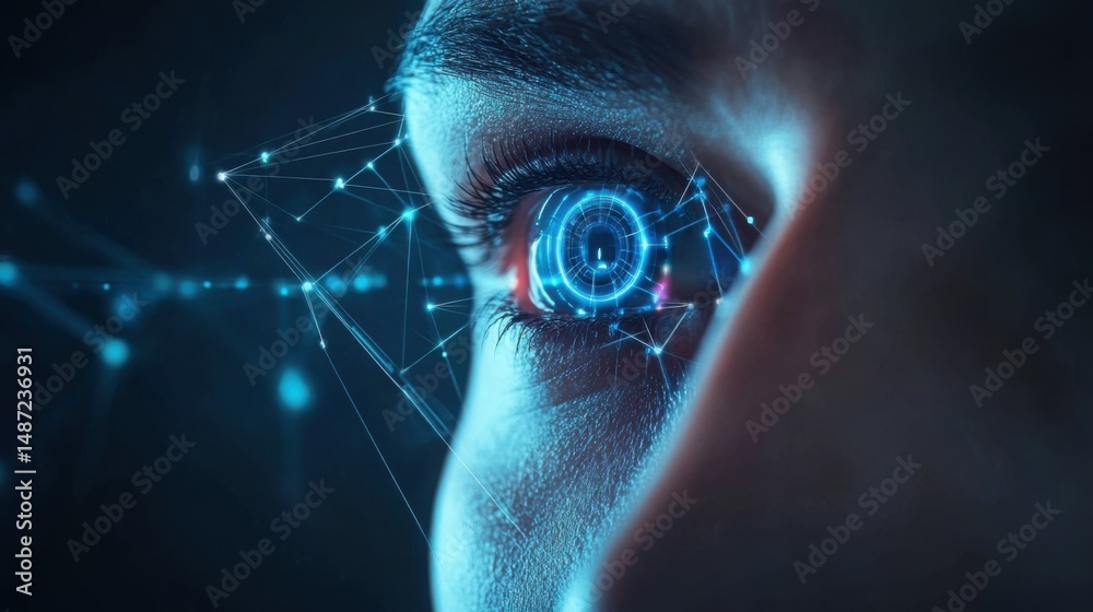 Poster cyber security is critical to doing business in the era of ai computing. concepts of surveillance an