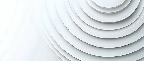 Obraz premium Abstract Concentric Circles White Geometric Background