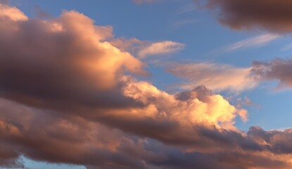 Fototapeta premium Dramatic sunset clouds in vibrant colors.
