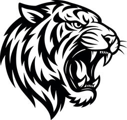 Fototapeta premium Tiger vector silhouette design