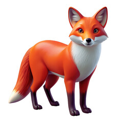 Obraz premium Fox Looking Up PNG: Wild Animal on White Background