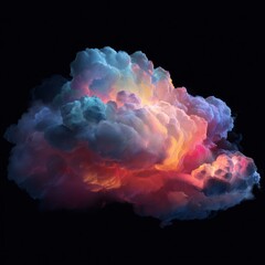 Smart LED panel in 3D featuring shifting nebula clouds, flowing seamlessly through colors.
