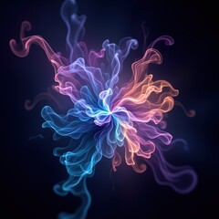 Colorful Abstract Swirl of Light in Dark Background for Creative Use
