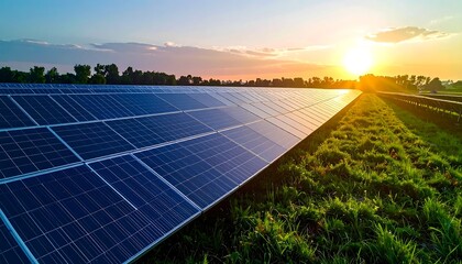 Sunset over Solar Panels: A Glimpse into Sustainable Energy