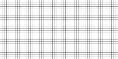 Horizontal grid square graph line page, mockup empty squared grid graph, paper grid square graph line texture of note book blank for notes - stock vector