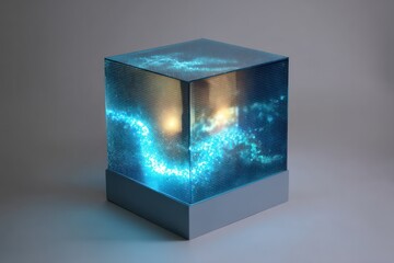 LED wall panel with a glowing Milky Way effect, lighting up with sparkling stars along the path.