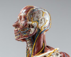 Detailed anatomical model showing human anatomy. anatomy