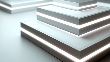 LED wall panel with intricate overlapping light layers, providing a multi-dimensional glow.