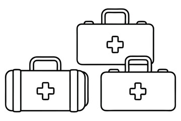 First Aid Kits Immediate Treatment Line art