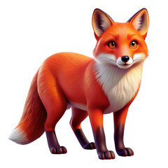 Obraz premium Fox Looking Up PNG: Wild Animal on White Background