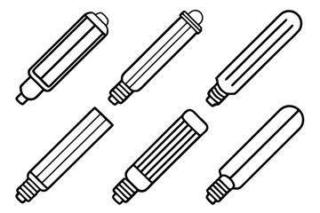 Fluorescent tubes abstract Line art