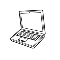 Laptop icon vector on white background. Adobe Illustrator Artwork