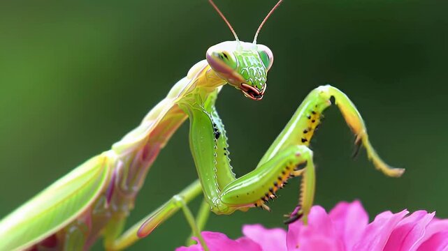 Ugly Cartoon Characters - Praying Mantis Close-up on Greenery