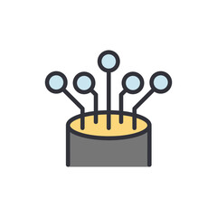 Abstract Representation Of Fiber Optics With Circular Terminals Isolated