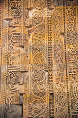 Stone carving detail of the Qutub Minar, New Delhi, India
