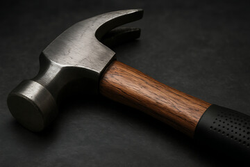 close up macro look of an unbranded hammer for magazine photography need
