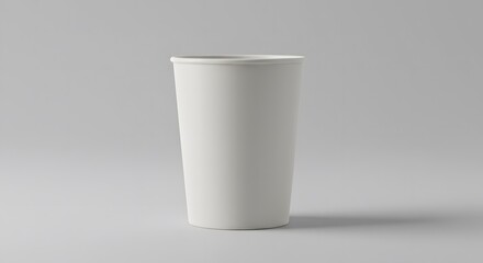 Sleek White Cylindrical Cup Perfect for Mockups and Designs