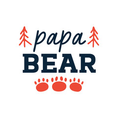 Papa Bear with Paws Design