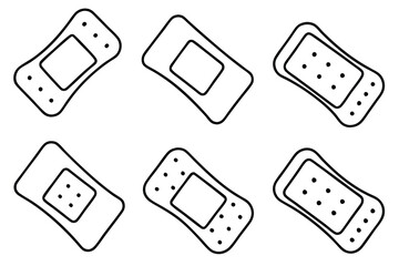 Gauze pads cotton layers Line art