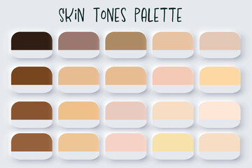 Skin tones colour palette