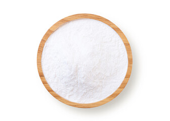 Bowl of white powder isolated