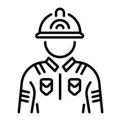 A linear style icon of fireman