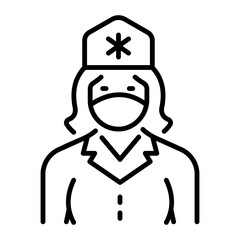 A line style icon of nurse