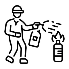 A linear style icon of extinguisher