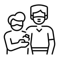 A line style icon of volunteer