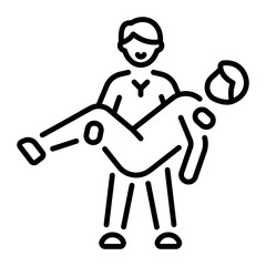 A linear style icon of rescued