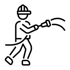 A linear style icon of fire hose