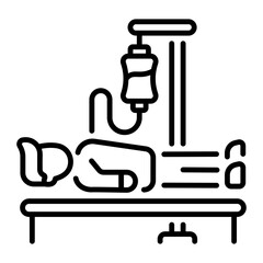 A line style icon of iv drip