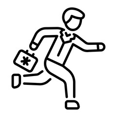 A line style icon of emergency