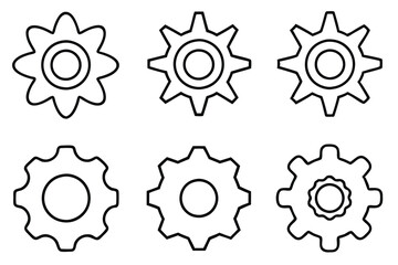 Gear Bolt Drawing Line Art