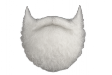 A PNG image featuring a white beard and long white hair, isolated on transparent background.