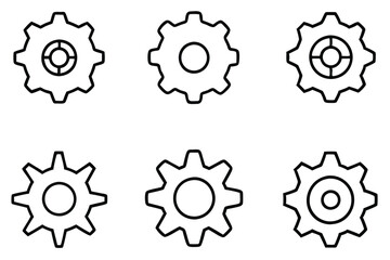 Gear Bolt Precision Line Art