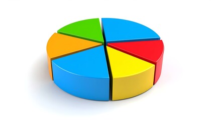 Colorful 3D Pie Chart Data Visualization Business Analysis