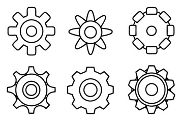 Gear Grinder Mechanical Line Art