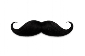 mustache isolated on transparent background.