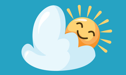 beautiful summer sun season element illustration