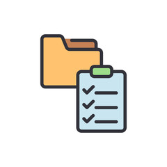 Clipboard And Folder Icon Representing Task Management And Organization