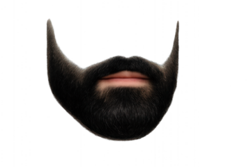 beard and mustache, isolated on transparent background.