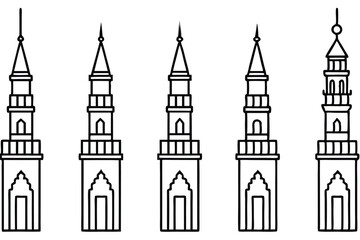 Fototapeta premium Giralda Minaret Iconic City Symbol Line art