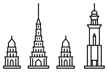 Giralda Minaret Tall Heritage Structure Line art