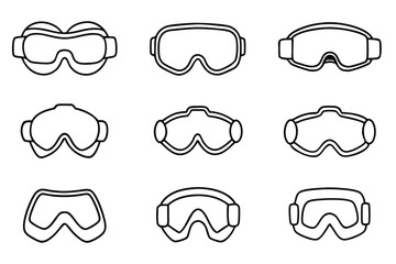Goggles fashion style line art