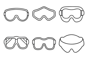 Goggles on face line art