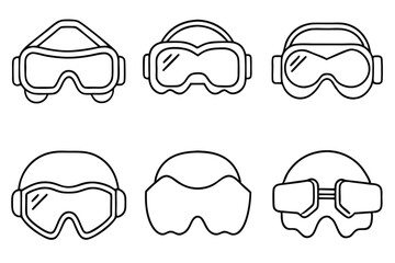 Goggles for safety line art